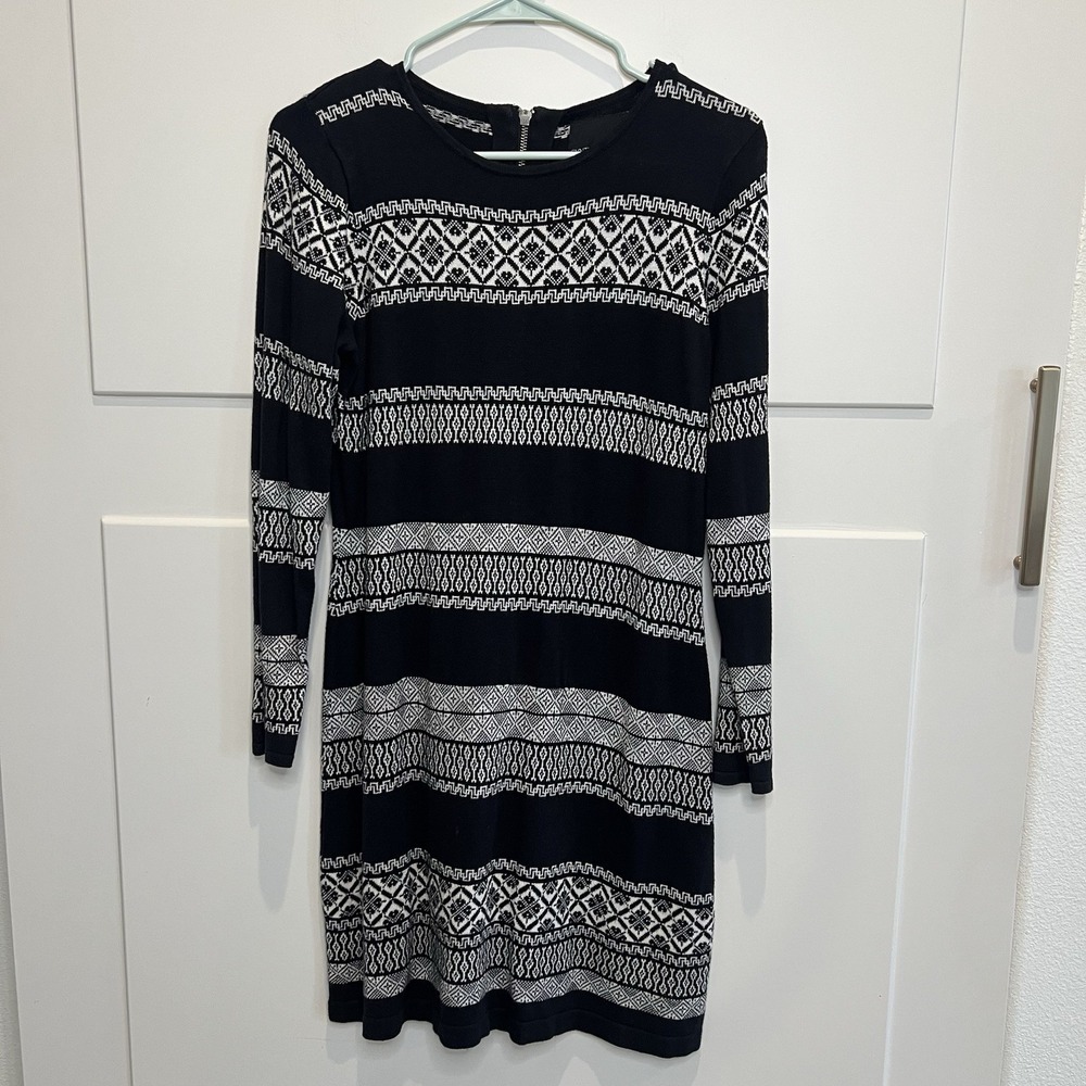 Merino Cotton Blend‎ Sweater Dress Cynthia Rowley  Womens Size Lg Bodycon Tribal
